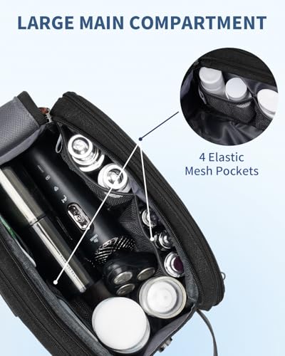WANDF Travel Toiletry Bag for Men, Canvas Shaving Dopp Kit - color: M, Black, size: Medium
