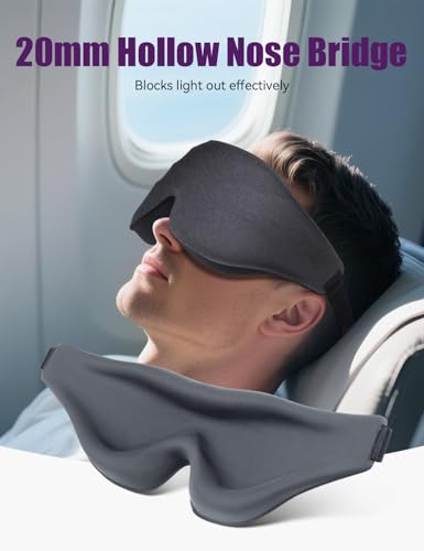 Sleep Eye Mask for Men Women, EVA BELLE Light Blocking Sleeping Mask for Side Sleeper, 3D Contoured Cup Night Blindfold, Lash Extensions 3D Sleeping Mask with Adjustable Strap for Travel, Night & Nap - color: 02-black