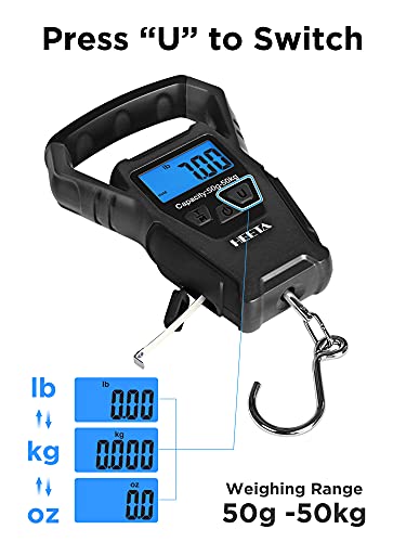 HEETA Waterproof Fish Scale Digital Hanging Fishing Luggage Weight Scale - color: Black