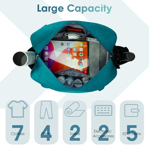 Narwey Carry on Duffle Bag Underseat for Airplane, Personal Item Travel Bag - color: Teal, size: Small without laptop compartment