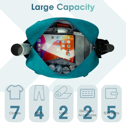 Narwey Carry on Duffle Bag Underseat for Airplane, Personal Item Travel Bag - color: Teal, size: Small without laptop compartment