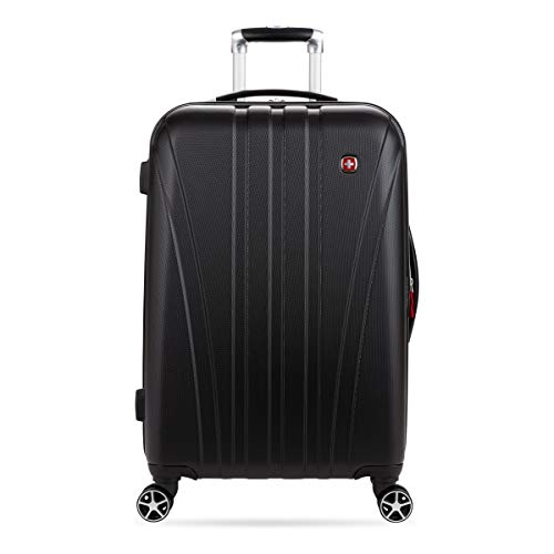SwissGear 7585 Hardside Expandable Luggage with Spinner Wheels, Black, Checked-Medium 23-Inch - color: Black, size: Checked-Medium 23-Inch