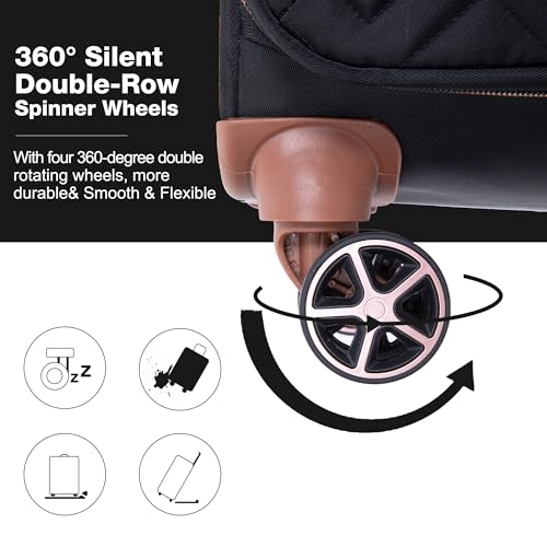 Travelhouse 4-Piece Softside Luggage Set with Spinner Wheels - color: Black, size: 4 piece