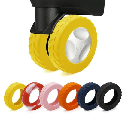 Luggage Wheel Covers, Anti Dust & Scratch, For 2-2.4" wheels - Yellow - color: Yellow