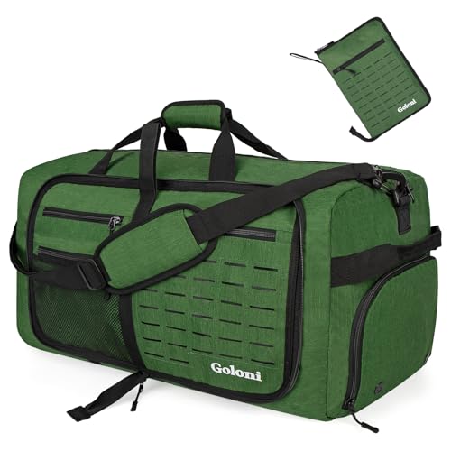 Goloni 120L Foldable Duffle Bag for Travel, Large Durable Travel Duffel Bag - color: Green, size: 120L