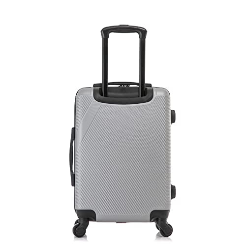 DUKAP DISCOVERY 20-Inch Carry-On Hardside Spinner Luggage Lightweight Bag - color: Silver, size: 20 Inch