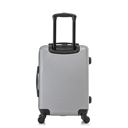 DUKAP DISCOVERY 20-Inch Carry-On Hardside Spinner Luggage Lightweight Bag - color: Silver, size: 20 Inch
