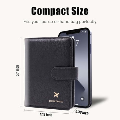 Cnycmy Passport Holder for Travel,Passport Cover Case with RFID - color: Leatherate-Black