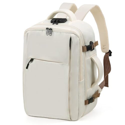 TANTOMI Travel Backpack for Women, Laptop Bag，31L Carry on Backpack - color: Cream White, size: X-Large