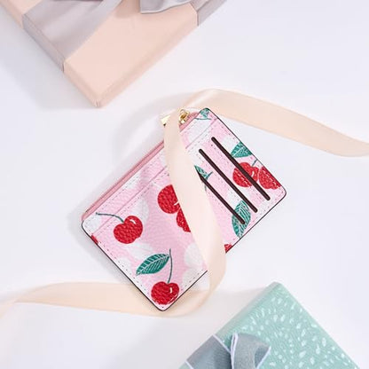 Tipmile Womens Credit Card Holder Wallet, Small Slim RFID Blocking Sleeve - color: Cherry Berry