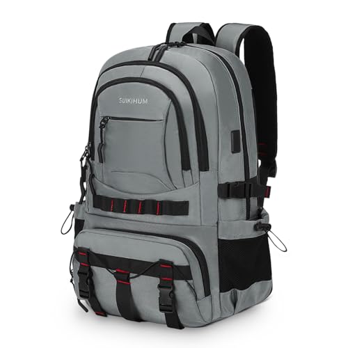Hiking Daypack Camping Expandable Travel Backpack Men Women 40L - color: Smoke Grey, size: Medium