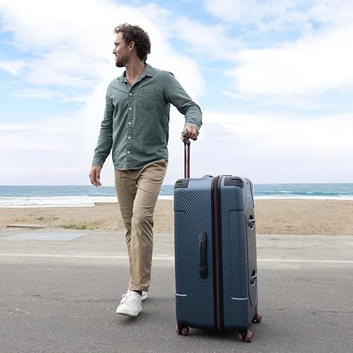 Traveler's Choice Maxporter II Polycarbonate Hardside Trunk with Spinner Wheels, Navy, 31-Inch Large Trunk - color: Navy, size: 31-inch Large Trunk