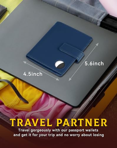 Passport Holder Wallet Cover Case, Navy Blue - color: Navy Blue