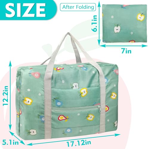 Travel Bag 12PCS Carry on Duffel Bag Bulk Foldable Luggage Spirit Airlines Personal Item Bag Sports Gym Bags Weekender Overnight Bag Nylon Travel Duffel for Women (Green Apple 12PCS) - color: Green Apple 12PCS
