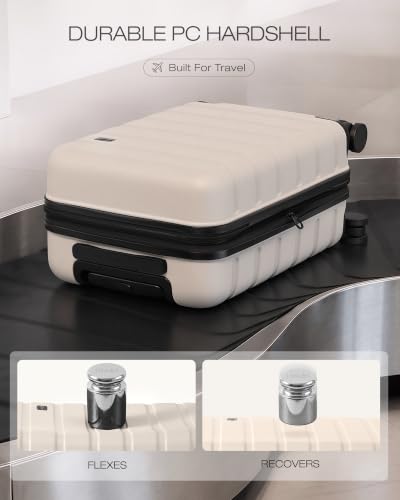 Coolife Luggage Set, 3 Piece Lightweight Durable Hardshell, Matte White - color: Matte White