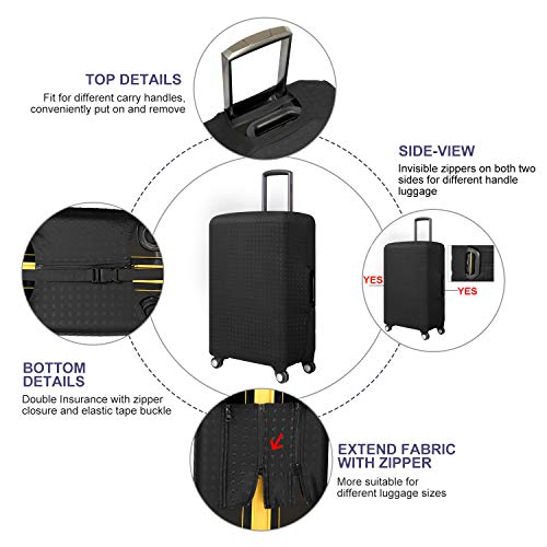 Travel Suitcase Protective Cover 26"-28" Suitcase Protective Cover & High Elastic Spandex Size L - color: Black, size: L(Fits to 26"-28" Trolley Case)
