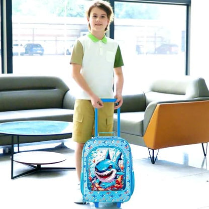 CCJPX Kids Luggage for Boys, 18" Carry on Suitcase with Wheels Shark - color: Shark blue