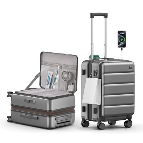 20IN Top-Opening Expandable Carry On Luggage-Grey - color: Ultimate Gray, size: 20 IN