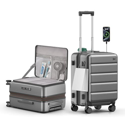 20IN Top-Opening Expandable Carry On Luggage-Grey - color: Ultimate Gray, size: 20 IN