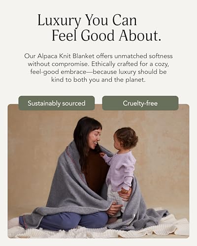 UnHide Knit Alpaca Blanket, Ultra-Soft and Lightweight Throw Blanket - color: Snow White, size: Alpaca (60" x 80")