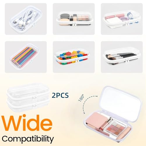 Thickened Clear Hard Shell Zipper Case,Professional-Grade Plastic Clear Zipper Pencil Case, Toiletry Pouch, Travel Organizer, Cosmetic Bag, Toy Storage Bins (2PCS-S) - color: 2PCS-S