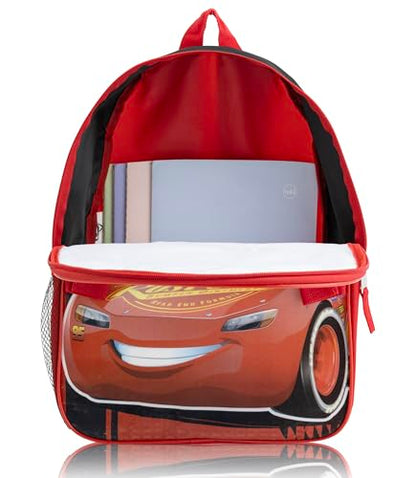 Disney Pixar Lightning McQueen Backpack with Lunch Box Set for Kids - color: Cars