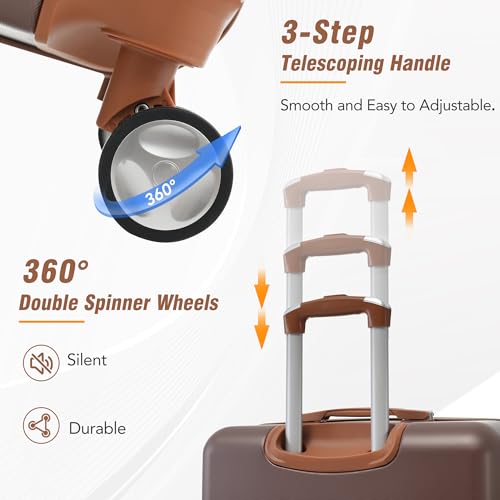 Carry on Luggage with Wheels 4 Piece Hardshell Suitcase Set Spinner,A7 - color: A7