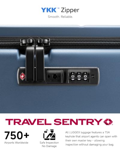 LUGGEX Top Opening Trunk Luggage, Aluminum Frame, Blue, 26" - color: Blue, size: 26 Inch Aluminum