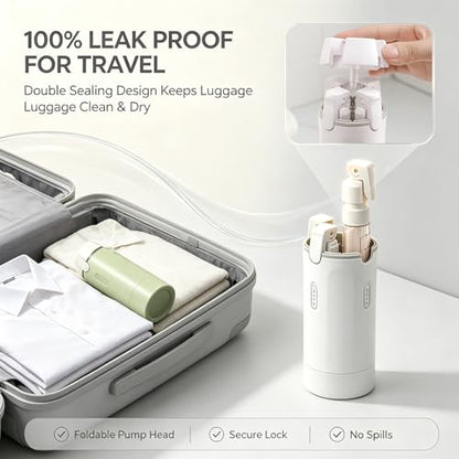 4 in 1 Travel Dispenser Bottle,30ML Refillable Toiletries Container(1White) - color: White