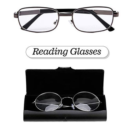 Hifot Aluminium Glasses Case, Slim Reading Glasses Case, Portable Travel Metal Eyeglass Spectacles Protection Hard Shell - color: Black