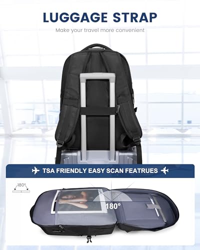 LOVEVOOK Large Laptop Backpack for Men,17.3Inch Heavy Duty Travel Backpack - color: Black-1, size: 17 inch