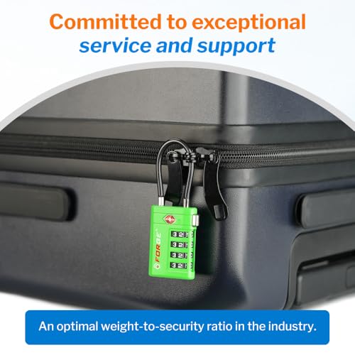 Forge Open Alert TSA Approved Luggage Locks, Green, 2 Pack Locks. - color: Green 2 PK