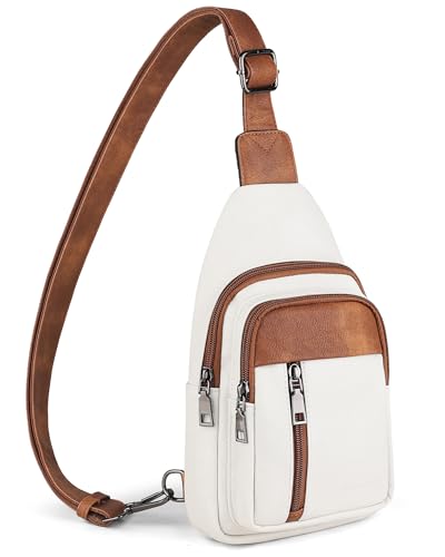 MASINTOR Sling Bag for Women, Crossbody Fanny Pack Sling Backpack, Beige - color: Beige Brown