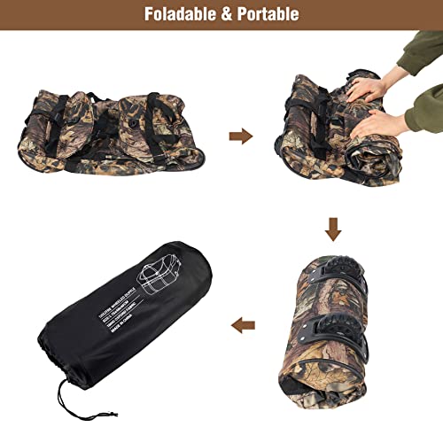 REDCAMP 85L/120L/140L Foldable Duffle Bag with Wheels, Large Travel Duffel Bag - color: 120l Camouflage