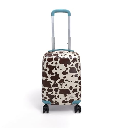 Itzy Ritzy Toddler Suitcase w/Wheels, Hard Shell Kids Luggage (Cow Print) - color: Cow Print