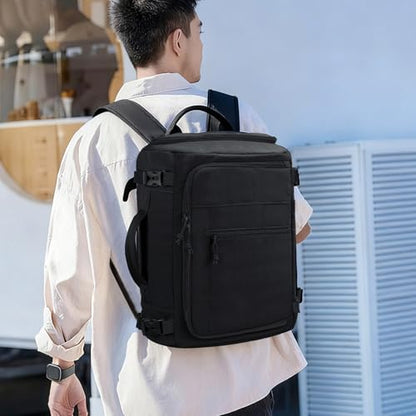 Carry On Travel Backpack Flight Approved Laptop Backpack for Women Men - color: Black, style: B