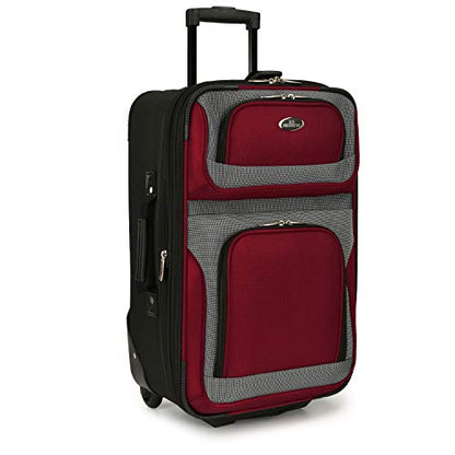 U.S. Traveler New Yorker Lightweight Expandable Rolling Luggage, Red/Gray, 4-Piece Set - color: Red, size: 4-Piece Set (15/21/25/29)
