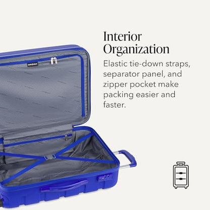 SwissGear 7366 Signature Hardside Expandable Luggage with Spinner Wheels, TSA Lock, Cobalt, Checked-Medium 23-Inch - color: Cobalt, size: Checked-Medium 23-Inch