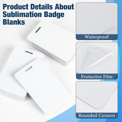 20 PCS Sublimation id Badge Blanks Double Sided Aluminum for Blank id Name - color: Vertical-20set
