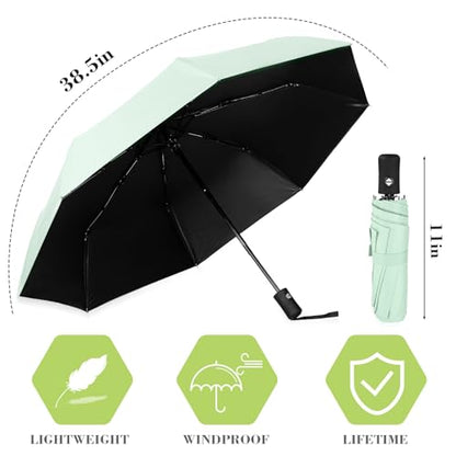 Jexine Windproof Travel Umbrella Compact Small - color: Green