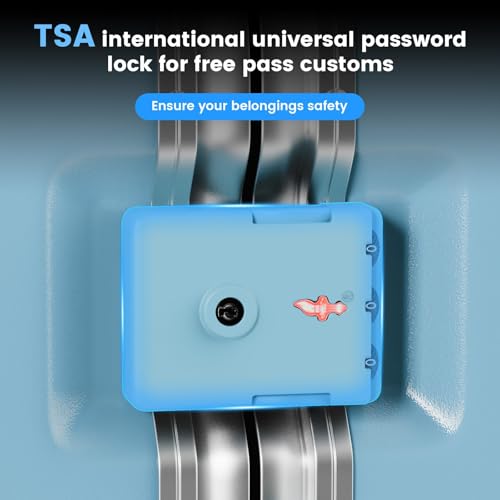 24 Inch Checked Luggage, Zipperless Hard Shell Suitcase - color: Blue, size: 24 Inch