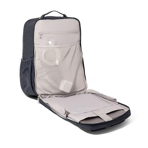 Baggallini Everyday Laptop Backpack - 11x15.5 Lightweight Water-Repellent Nylon Travel Bag w/Padded Laptop Sleeve & RFID - color: French Navy
