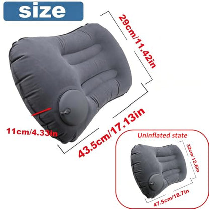 2 Pack 17 in Ultralight Inflatable Pillow Travel Pillow,Camping Pillow for Neck & Lumbar Support,Beach,Camping,Traveling,Hiking,Napping,Desk Rest(Gray) - size: 2 Pack