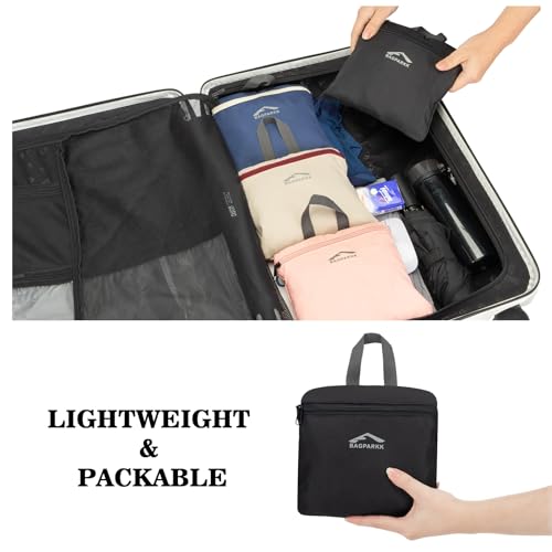 BAGPARKK 35L Ultra Lightweight Foldable Packable Hiking Backpack - color: Black（35l）