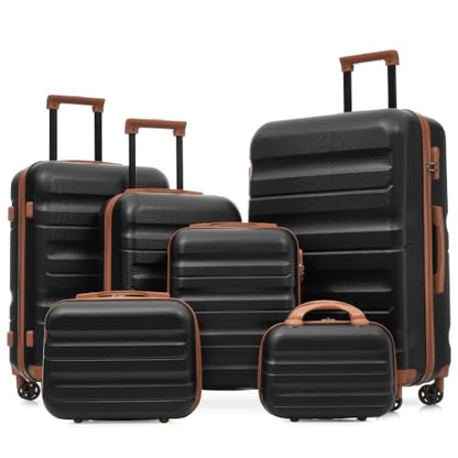 6-Piece ABS Hardshell Luggage Set with Dual Spinner Wheels and Carry-On