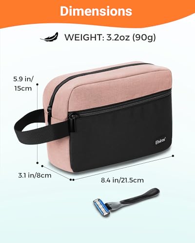 Elviros Hanging Toiletry Bag, Travel Makeup Dopp Kit, Small, Pink & Black - color: Pink&Black, size: Small