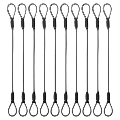 3.3mm Steel Wire Rope Outdoor Travel Security Cable Lock,Braided Steel Coated Safety Cable Luggage Lock,Safety Cable Wire Rope Chain Lock Double Loop Lightweight (Black, 12in/10Pcs) - color: Black, size: 12in/10Pcs