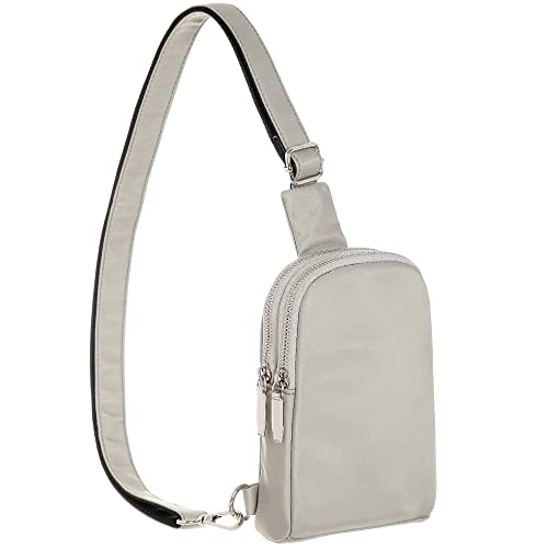 Nylon Crossbody Sling Bags for Women Small Cross Body Fanny Pack - color: Grey