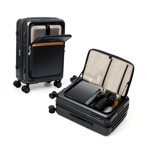 ROAMING 28-Inch Checked Luggage Expandable Hard Shell Top Opening Luggage - color: Black, size: 28-Inch Checked Luggage
