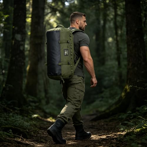 60L Duffle Bag for Travel Gym & Sports Duffel Bag Backpack for Men - color: Green